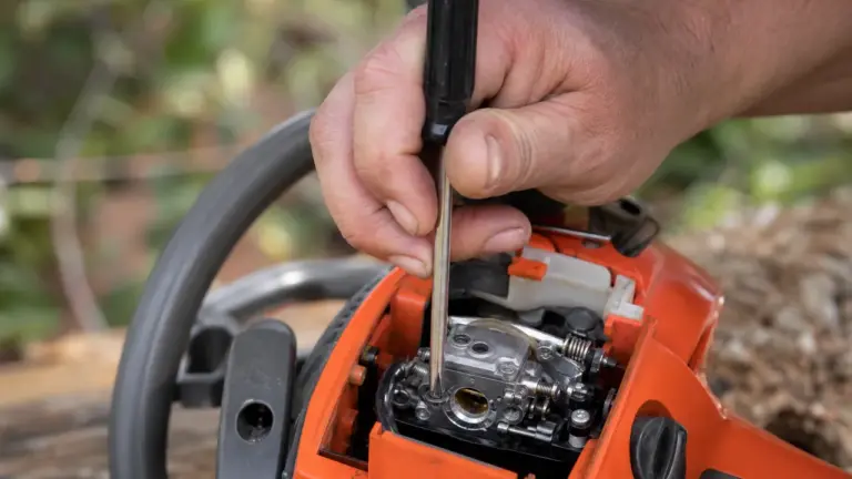 Réglage du carburateur d'une tronçonneuse Husqvarna