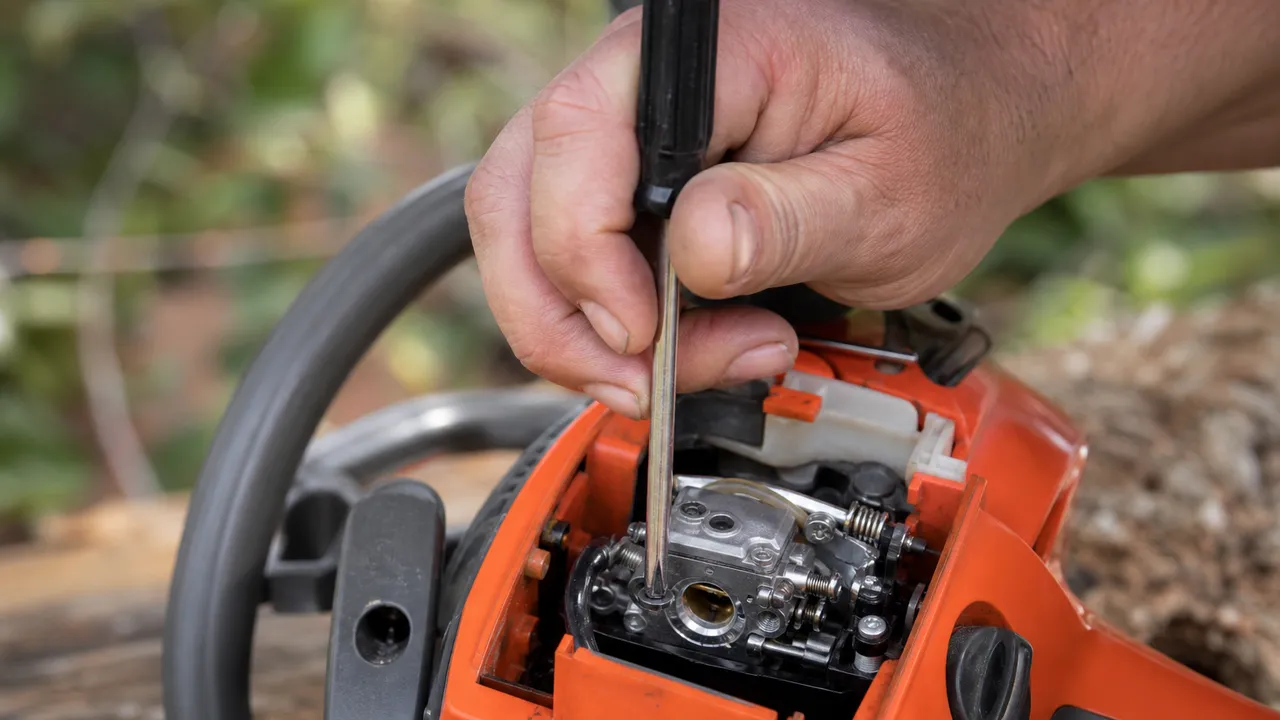 Réglage du carburateur d'une tronçonneuse Husqvarna